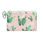 Pink Cactus flower Canvas Cosmetic Bag (Medium)