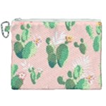 Pink Cactus flower Canvas Cosmetic Bag (XXL)