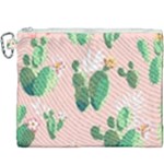 Pink Cactus flower Canvas Cosmetic Bag (XXXL)