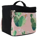 Pink Cactus flower Make Up Travel Bag (Big)