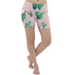 Pink Cactus flower Lightweight Velour Yoga Shorts