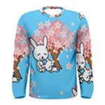 floral bunnies Men s Long Sleeve Tee