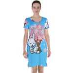 floral bunnies Short Sleeve Nightdress