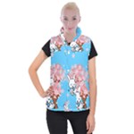 floral bunnies Women s Button Up Vest