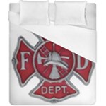 Red Fire Department Cross Duvet Cover (California King Size)