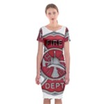 Red Fire Department Cross Classic Short Sleeve Midi Dress