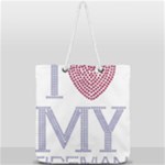 I Love My Fireman Full Print Rope Handle Tote (Large)