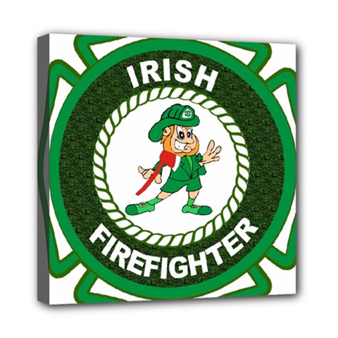 Irish Firefighter Mini Canvas 8  x 8  (Stretched) from ArtsNow.com