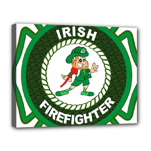 Irish Firefighter Canvas 14  x 11  (Stretched) from ArtsNow.com