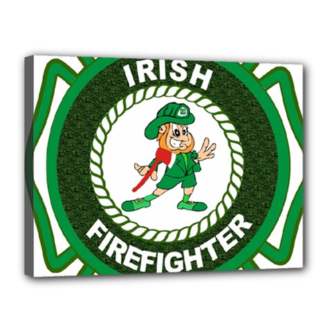 Irish Firefighter Canvas 16  x 12  (Stretched) from ArtsNow.com