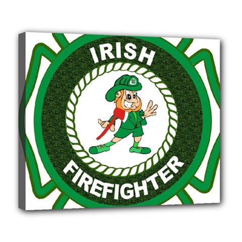 Irish Firefighter Deluxe Canvas 24  x 20  (Stretched) from ArtsNow.com