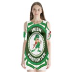 Irish Firefighter Shoulder Cutout Velvet One Piece