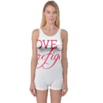 I Love My Firefighter One Piece Boyleg Swimsuit