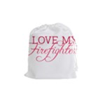 I Love My Firefighter Drawstring Pouch (Medium)