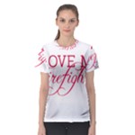 I Love My Firefighter Women s Sport Mesh Tee