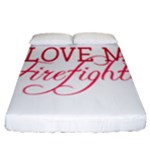 I Love My Firefighter Fitted Sheet (California King Size)