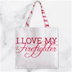 I Love My Firefighter Zipper Grocery Tote Bag