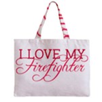 I Love My Firefighter Zipper Mini Tote Bag