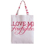 I Love My Firefighter Zipper Classic Tote Bag