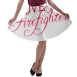 I Love My Firefighter A-line Skater Skirt