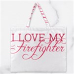 I Love My Firefighter Zipper Large Tote Bag