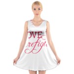 I Love My Firefighter V-Neck Sleeveless Dress