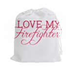 I Love My Firefighter Drawstring Pouch (XXL)