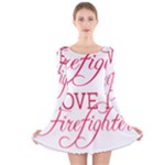 I Love My Firefighter Long Sleeve Velvet Skater Dress