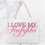 I Love My Firefighter Zipper Medium Tote Bag