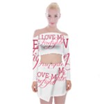 I Love My Firefighter Off Shoulder Top with Mini Skirt Set