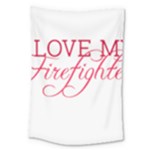 I Love My Firefighter Large Tapestry