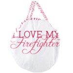 I Love My Firefighter Giant Round Zipper Tote