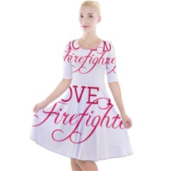 Quarter Sleeve A-Line Dress 