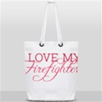 I Love My Firefighter Full Print Rope Handle Tote (Small)