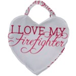 I Love My Firefighter Giant Heart Shaped Tote