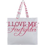 I Love My Firefighter Canvas Travel Bag