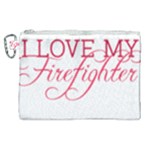 I Love My Firefighter Canvas Cosmetic Bag (XL)