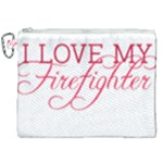 I Love My Firefighter Canvas Cosmetic Bag (XXL)