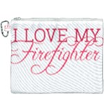 I Love My Firefighter Canvas Cosmetic Bag (XXXL)