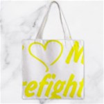 I Love My Firefighter Zipper Grocery Tote Bag