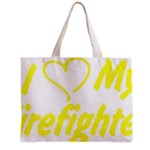 I Love My Firefighter Zipper Mini Tote Bag