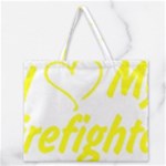 I Love My Firefighter Zipper Large Tote Bag