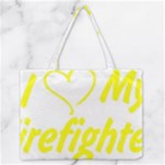 I Love My Firefighter Zipper Medium Tote Bag