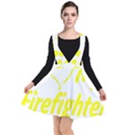 I Love My Firefighter Plunge Pinafore Dress