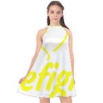 I Love My Firefighter Halter Neckline Chiffon Dress 