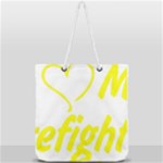 I Love My Firefighter Full Print Rope Handle Tote (Large)