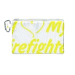 I Love My Firefighter Canvas Cosmetic Bag (Medium)