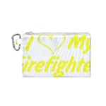 I Love My Firefighter Canvas Cosmetic Bag (Small)