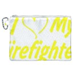 I Love My Firefighter Canvas Cosmetic Bag (XL)