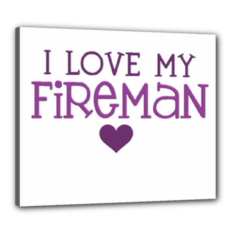 I Love My Fireman Canvas 24  x 20  (Stretched) from ArtsNow.com